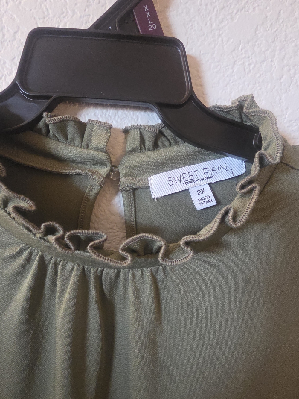 Sweet Rain Olive Ruffle Sleeve Mock Neck Camisole - Picture 2 of 5